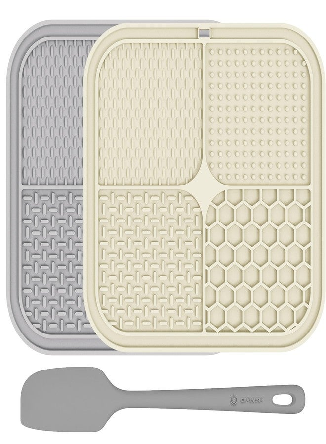 ChefAide 2 Pack Lick Mat for Dogs,Cats,Upgraded 8.5×8.5 inches Licking Mats with Suction Cups,Slow Feeder Licking Pad for Anxiety Relief and Boredom Reducer,Suitable for Dog Training Set 11 - Image 1